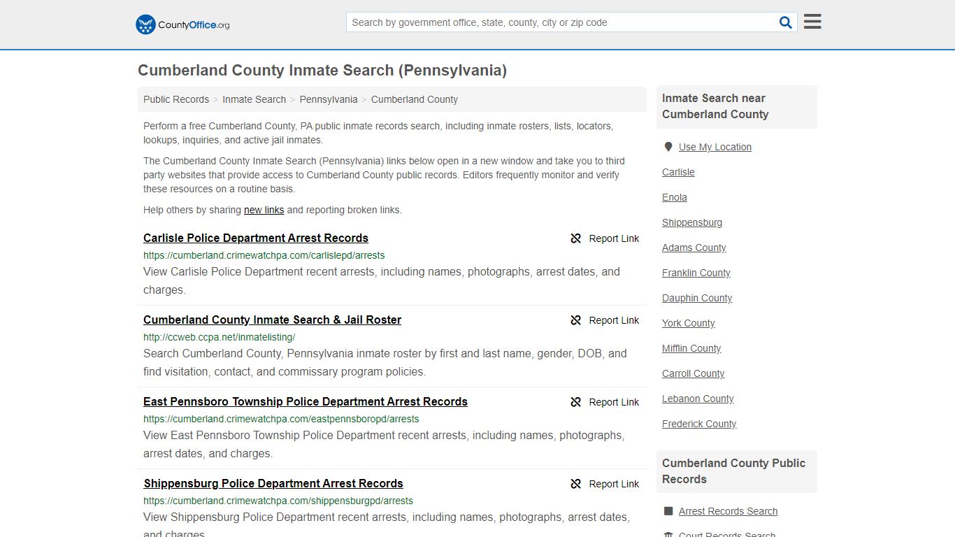 Inmate Search - Cumberland County, PA (Inmate Rosters ...